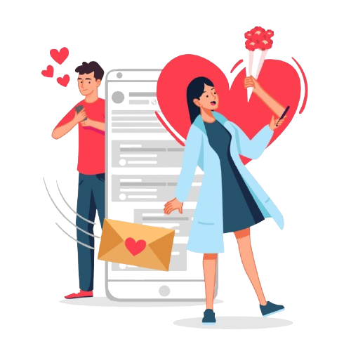 Happy couple hitchhiking with yellow car